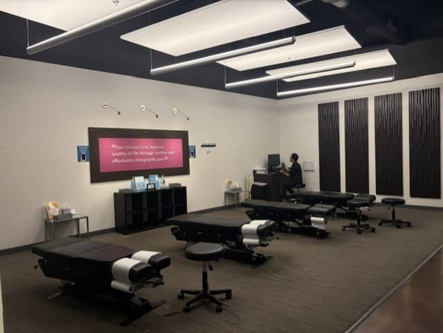 Chiropractic adjustment area inside The Joint Chiropractic – Cascade Park clinic in Vancouver, WA